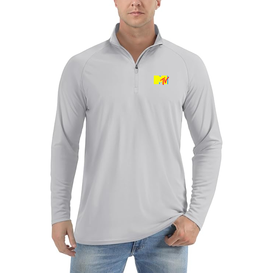 Men's M.T.V Lightweight Quarter-Zip Athletic Shirt Long Sleeve Performance Wear