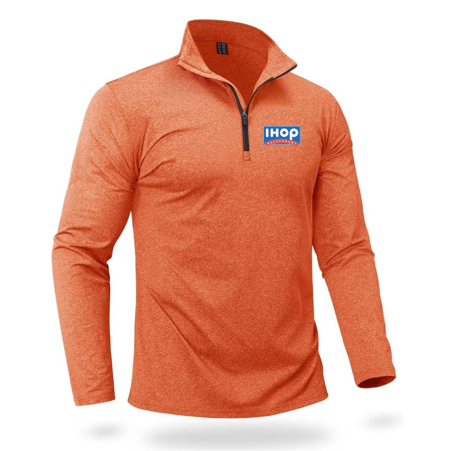 Men's ihop Quarter Zip Pullover Premium Fleece Lined Heather Long Sleeve Golf Shirts Midweight 1/4 Half Zip Sweatshirts