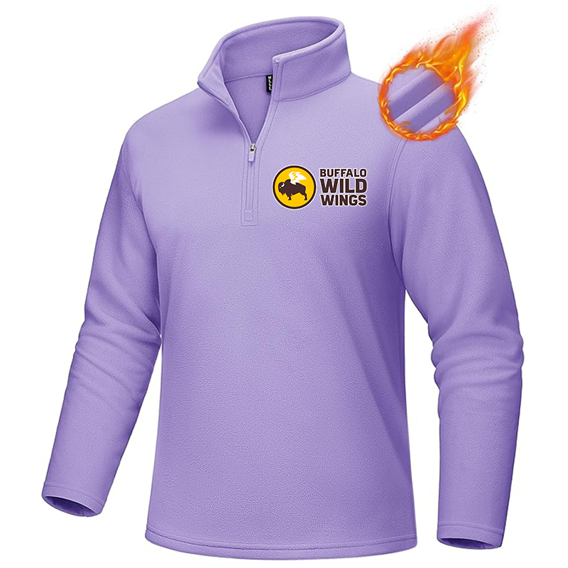 Men's Buffalo Wild Wings MAGCOMSEN Quarter-Zip Pullover Polar Fleece Sweatshirt Stand Collar Long Sleeve Shirt for Men Thermal Winter Fall