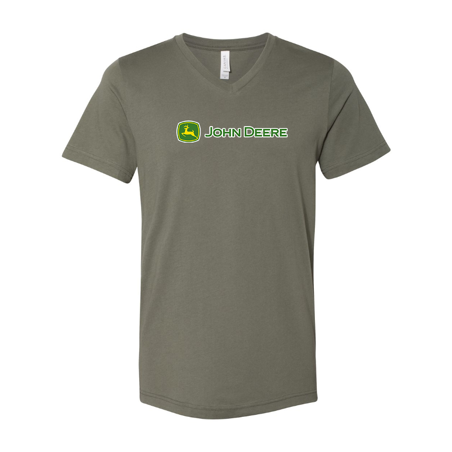 Men's John Deere BELLA  CANVAS  Jersey V-Neck Tee