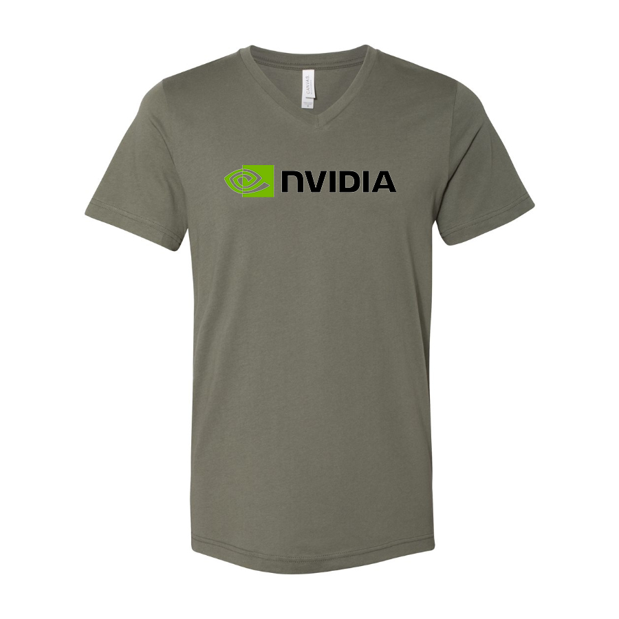 Men's NVIDIA  BELLA  CANVAS  Jersey V-Neck Tee