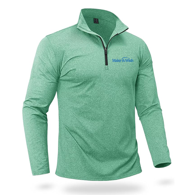 Men's Make-A-Wish Quarter Zip Pullover Premium Fleece Lined Heather Long Sleeve Golf Shirts Midweight 1/4 Half Zip Sweatshirts
