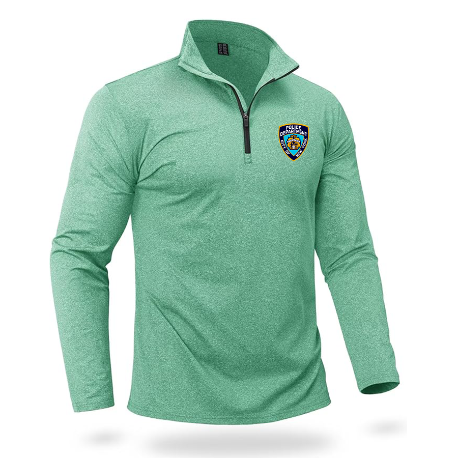 Men's NYPD Quarter Zip Pullover Premium Fleece Lined Heather Long Sleeve Golf Shirts Midweight 1/4 Half Zip Sweatshirts
