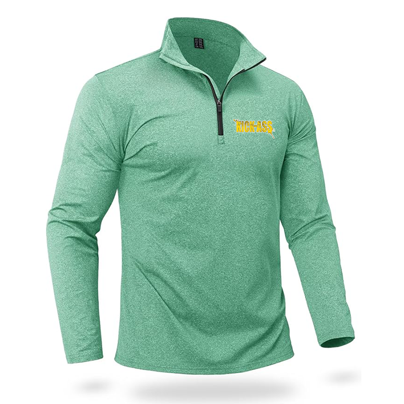 Men's Kick-Ass Quarter Zip Pullover Premium Fleece Lined Heather Long Sleeve Golf Shirts Midweight 1/4 Half Zip Sweatshirts