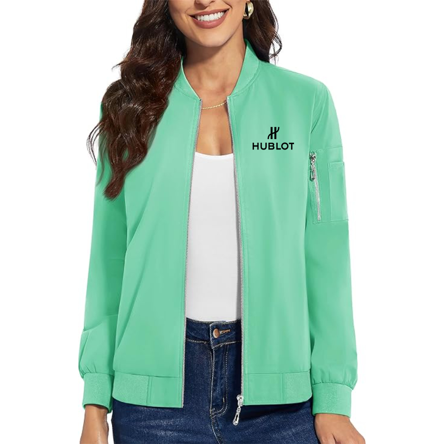 Women's Hublot  Premium Bomber Jacket with Polished Detailing and Functional Sleeve Pocket Modern Luxury Outerwear