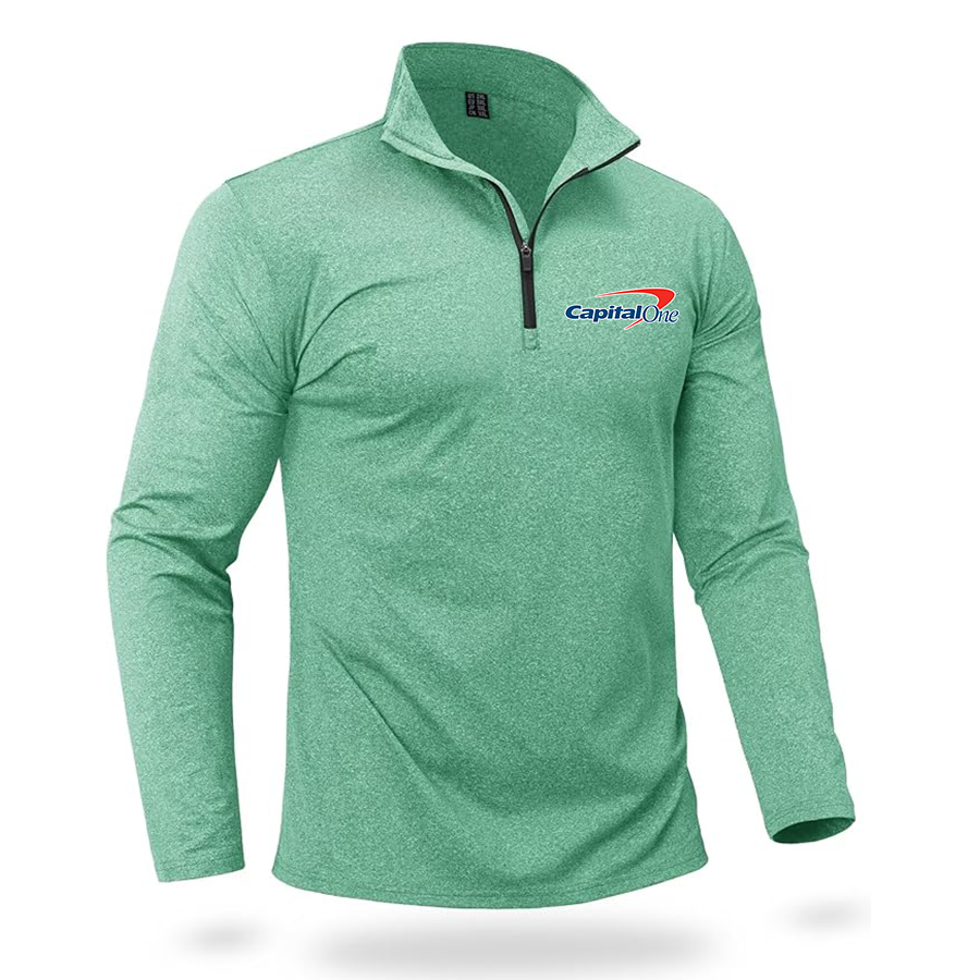 Men's Capital One Quarter Zip Pullover Premium Fleece Lined Heather Long Sleeve Golf Shirts Midweight 1/4 Half Zip Sweatshirts