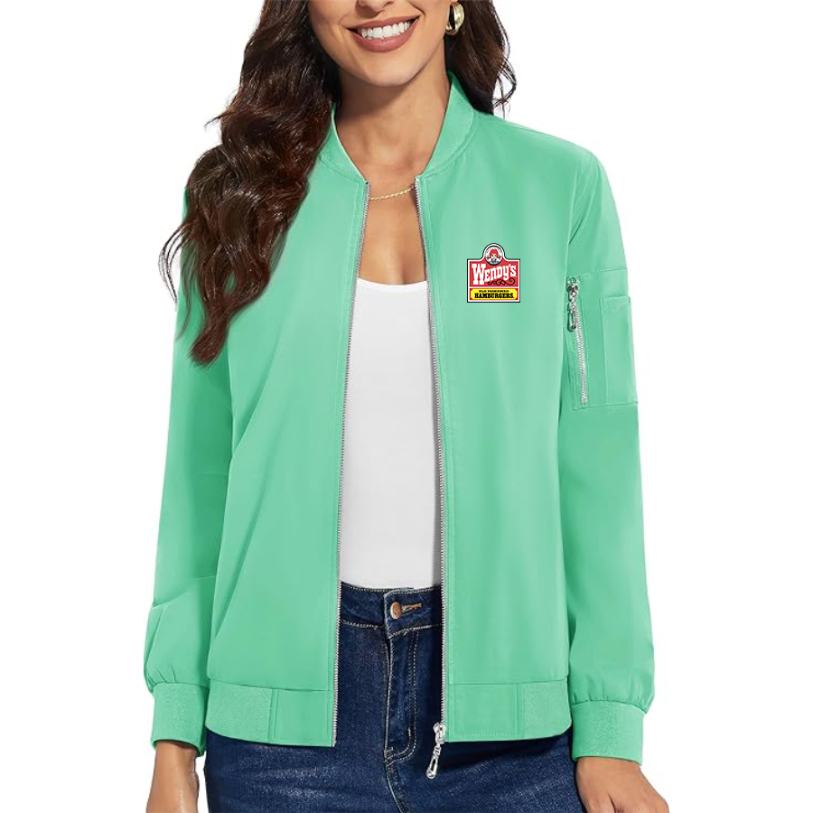 Women's  Wendy's Premium Bomber Jacket with Polished Detailing and Functional Sleeve Pocket Modern Luxury Outerwear