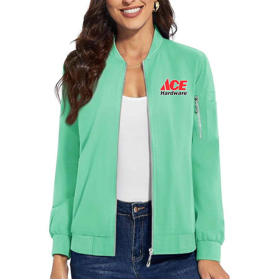 Women's Ace   Premium Bomber Jacket with Polished Detailing and Functional Sleeve Pocket Modern Luxury Outerwear