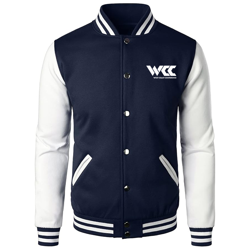 Men's West Coast Conference Varsity Baseball Jacket Cotton Blend Letterman Jackets