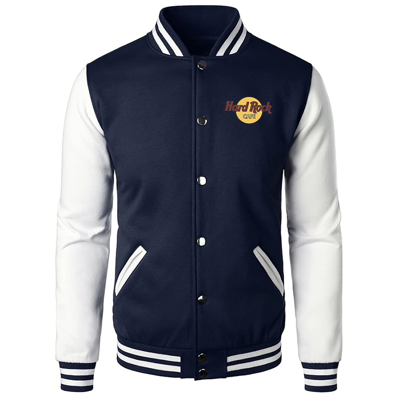 Men's Hard Rock Cafe  Varsity Baseball Jacket Cotton Blend Letterman Jackets