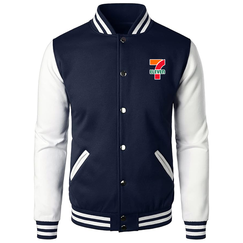 Men's  7-Eleven  Varsity Baseball Jacket Cotton Blend Letterman Jackets