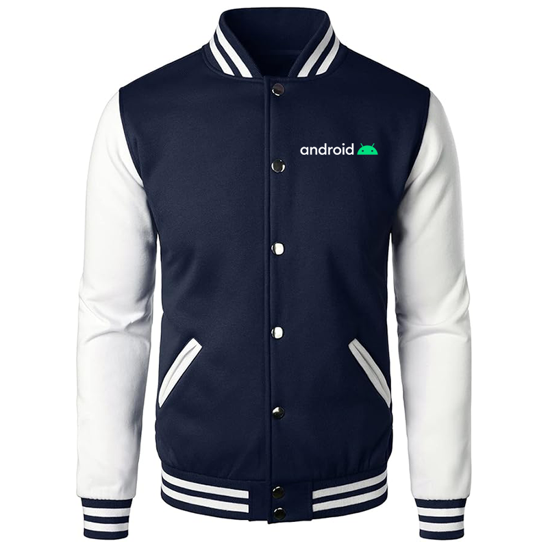 Men's Android Varsity Baseball Jacket Cotton Blend Letterman Jackets