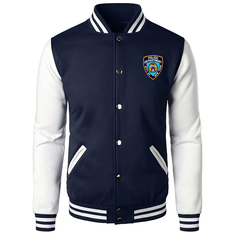 Men's NYPD Varsity Baseball Jacket Cotton Blend Letterman Jackets