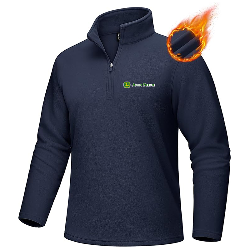 Men's John Deere MAGCOMSEN Quarter-Zip Pullover Polar Fleece Sweatshirt Stand Collar Long Sleeve Shirt for Men Thermal Winter Fall