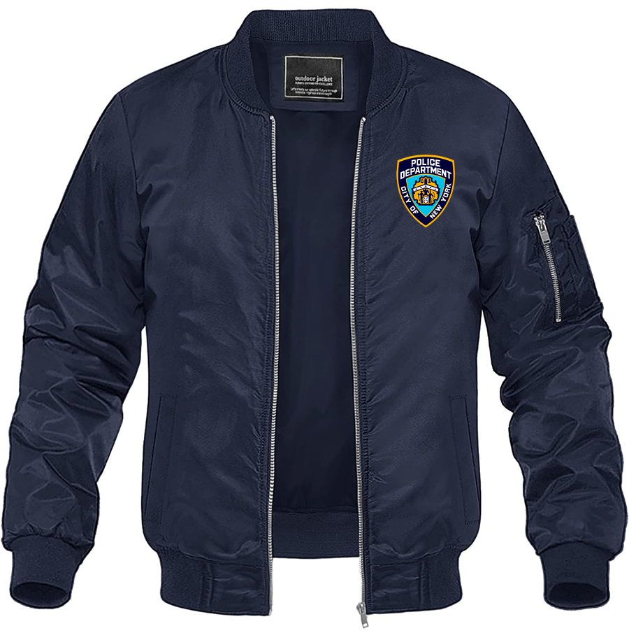 Men's NYPD Lightweight Bomber Jacket Windbreaker Casual Fall Spring Outdoor Coat
