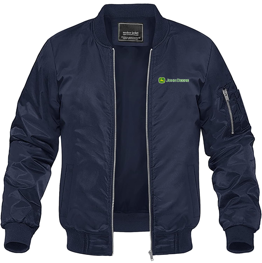 Men's John Deere Lightweight Bomber Jacket Windbreaker Casual Fall Spring Outdoor Coat