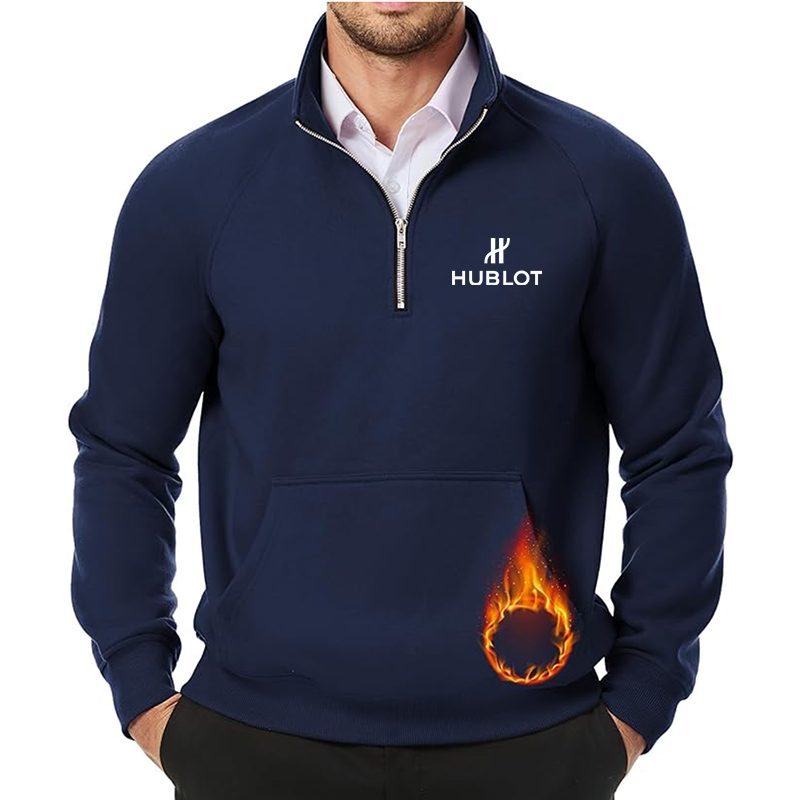Men's Hublot JMIERR  Quarter Zip Pullover Heavy Sweatshirts Warm Fleece Sweatshirt Polo