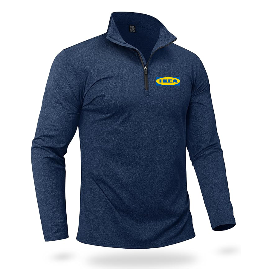 Men's IKEA Quarter Zip Pullover Premium Fleece Lined Heather Long Sleeve Golf Shirts Midweight 1/4 Half Zip Sweatshirts
