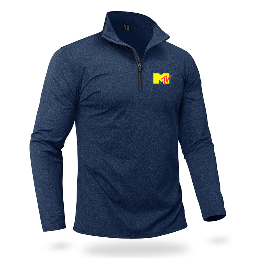 Men's M.T.V Quarter Zip Pullover Premium Fleece Lined Heather Long Sleeve Golf Shirts Midweight 1/4 Half Zip Sweatshirts