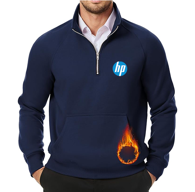 Men's hp JMIERR  Quarter Zip Pullover Heavy Sweatshirts Warm Fleece Sweatshirt Polo