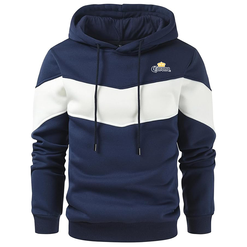 Men's Corona Gesean Novelty Color Block Pullover Fleece Hoodie Long Sleeve Casual Sweatshirt with Pocket