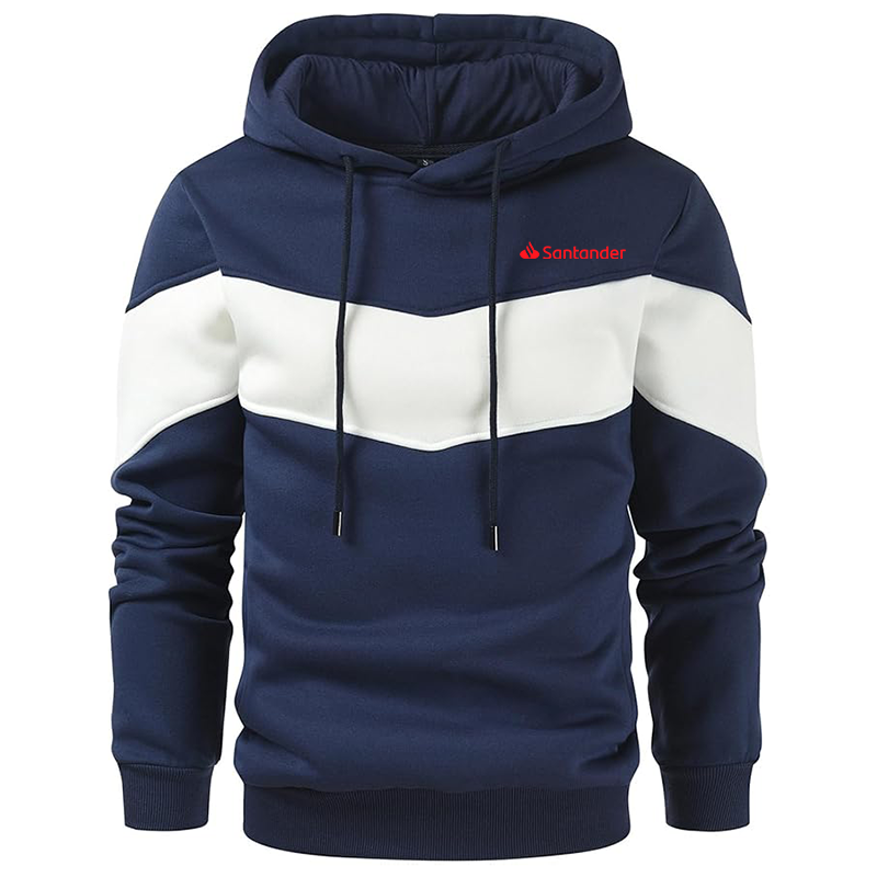 Men's Santander  Gesean Novelty Color Block Pullover Fleece Hoodie Long Sleeve Casual Sweatshirt with Pocket