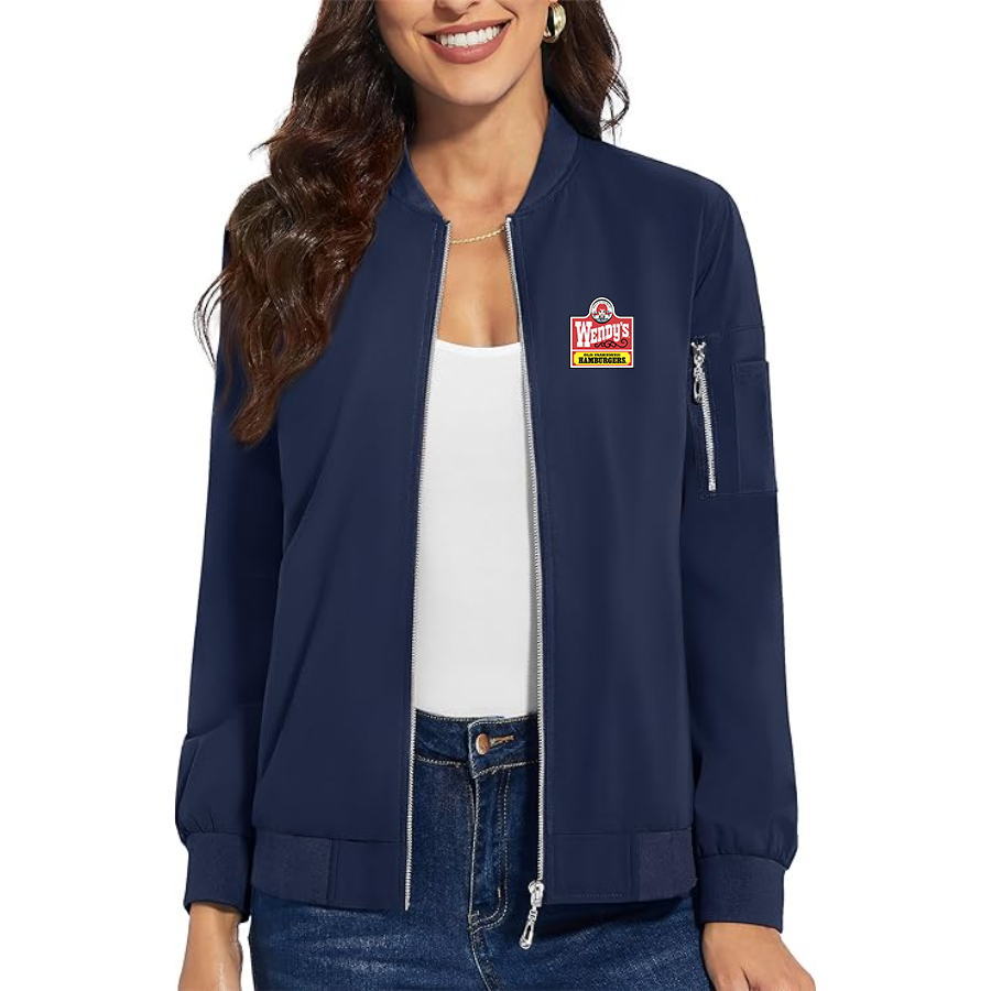 Women's  Wendy's Premium Bomber Jacket with Polished Detailing and Functional Sleeve Pocket Modern Luxury Outerwear