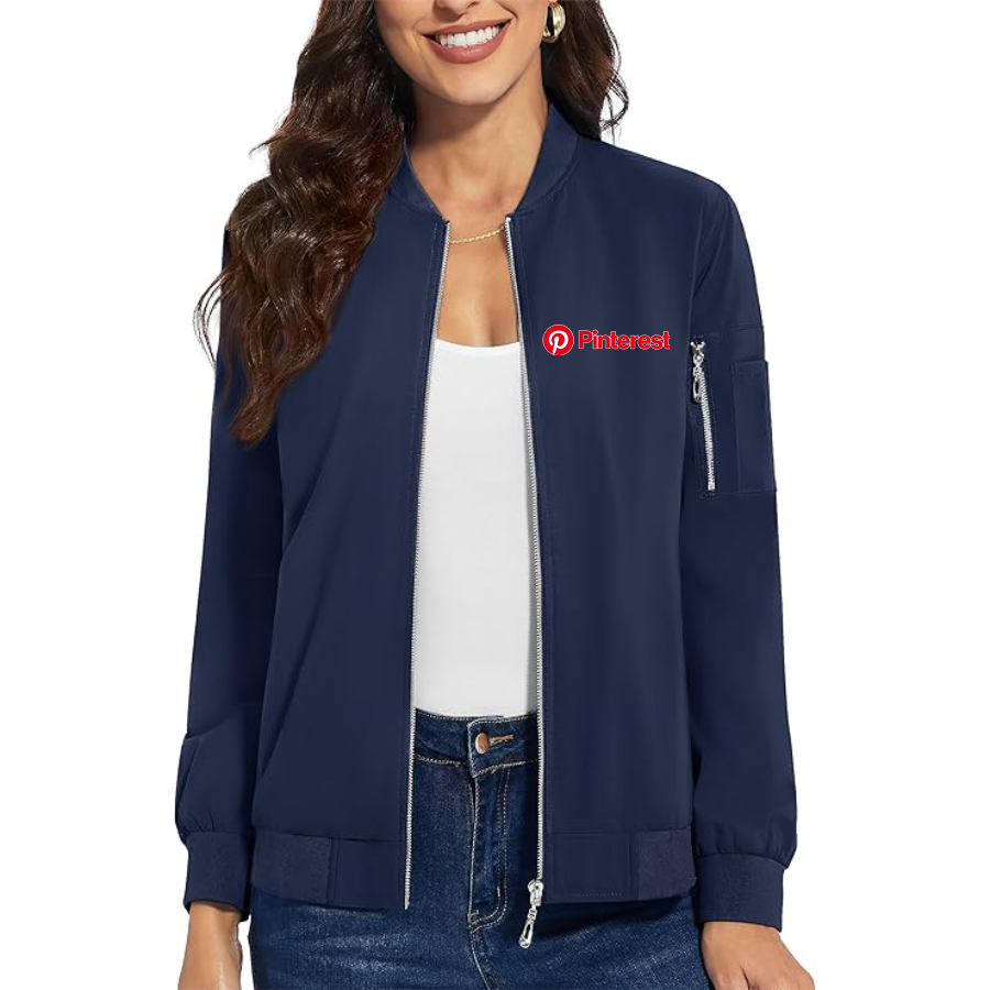 Women's Pinterest Premium Bomber Jacket with Polished Detailing and Functional Sleeve Pocket Modern Luxury Outerwear