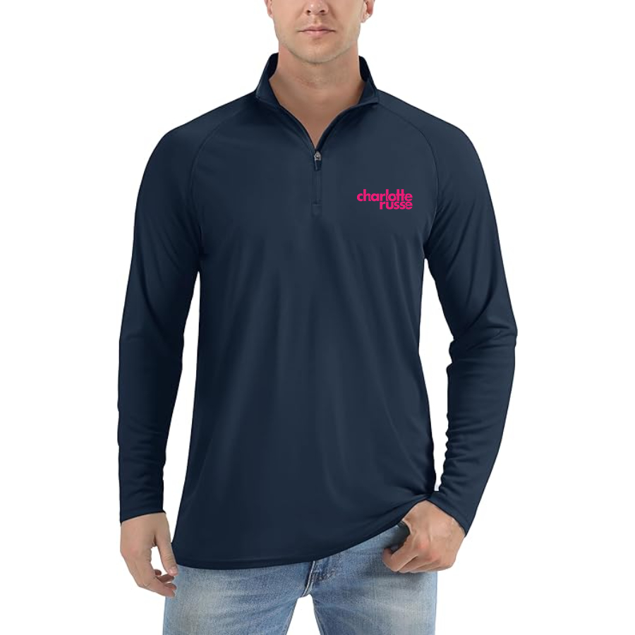 Men's Charlotte Russe Lightweight Quarter-Zip Athletic Shirt Long Sleeve Performance Wear