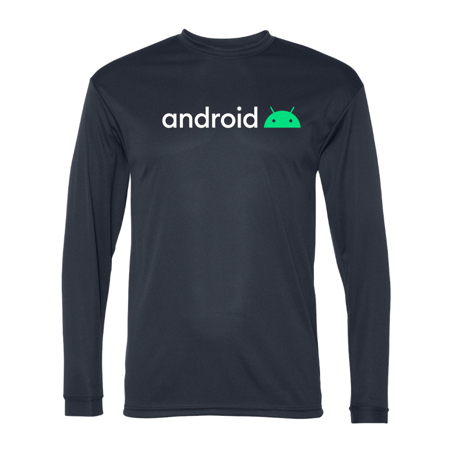 Men's Android  Polyester Long Sleeve T-Shirt