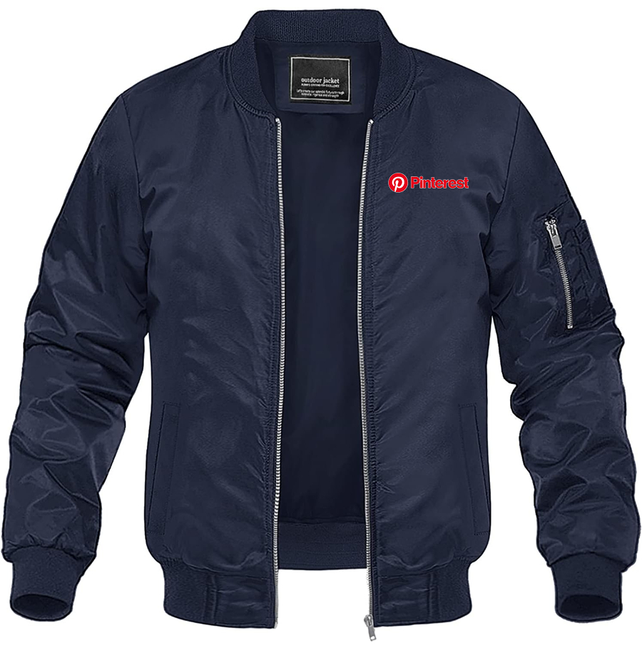 Men's Pinterest Lightweight Bomber Jacket Windbreaker Casual Fall Spring Outdoor Coat