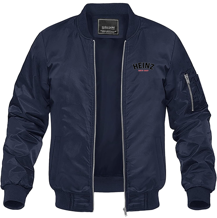 Men's HEINZ Lightweight Bomber Jacket Windbreaker Casual Fall Spring Outdoor Coat
