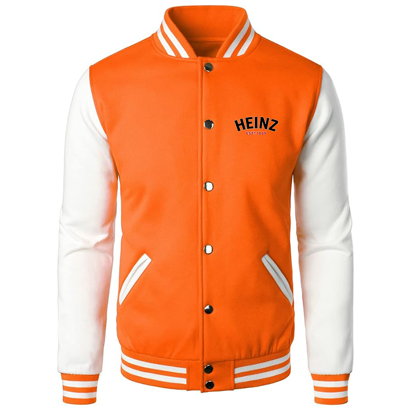 Men's HEINZ Varsity Baseball Jacket Cotton Blend Letterman Jackets