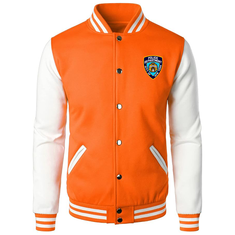 Men's NYPD Varsity Baseball Jacket Cotton Blend Letterman Jackets