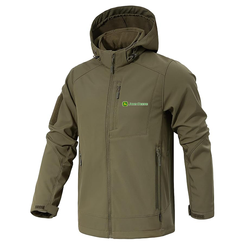 Men's John Deere Jacket Waterproof Hooded Coats Tactical Soft Shell Jackets
