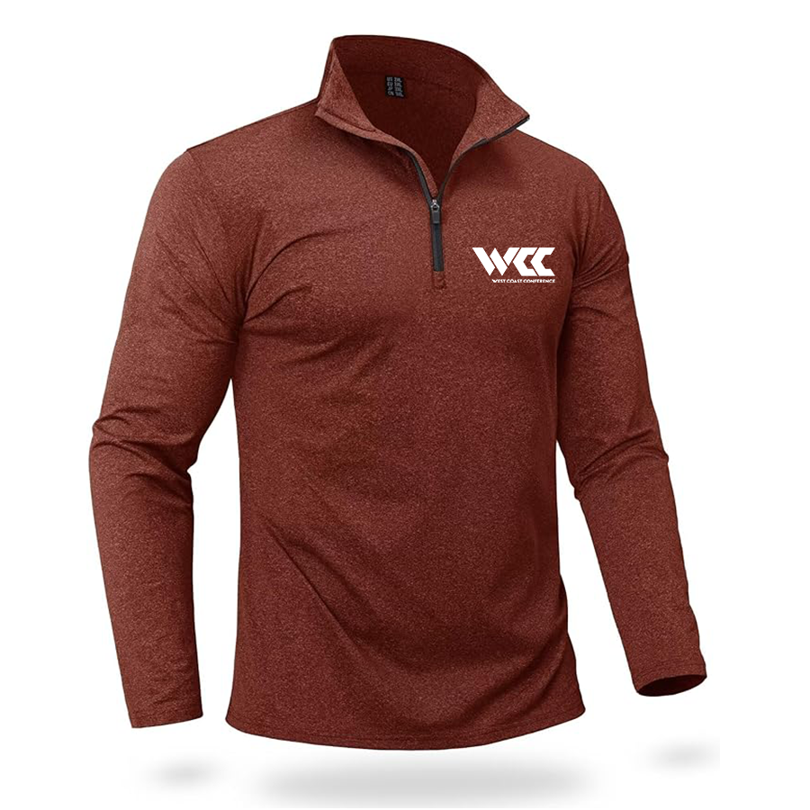 Men's West Coast Conference Quarter Zip Pullover Premium Fleece Lined Heather Long Sleeve Golf Shirts Midweight 1/4 Half Zip Sweatshirts