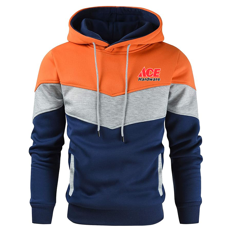 Men's Ace Gesean Novelty Color Block Pullover Fleece Hoodie Long Sleeve Casual Sweatshirt with Pocket