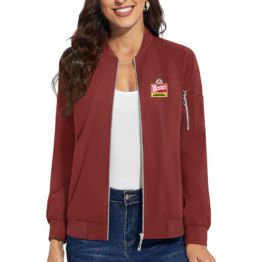 Women's  Wendy's Premium Bomber Jacket with Polished Detailing and Functional Sleeve Pocket Modern Luxury Outerwear