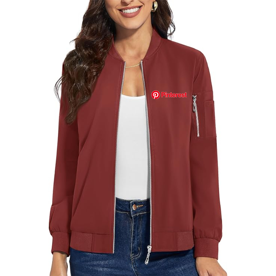 Women's Pinterest Premium Bomber Jacket with Polished Detailing and Functional Sleeve Pocket Modern Luxury Outerwear