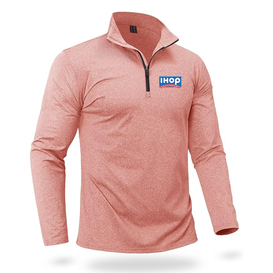 Men's ihop Quarter Zip Pullover Premium Fleece Lined Heather Long Sleeve Golf Shirts Midweight 1/4 Half Zip Sweatshirts