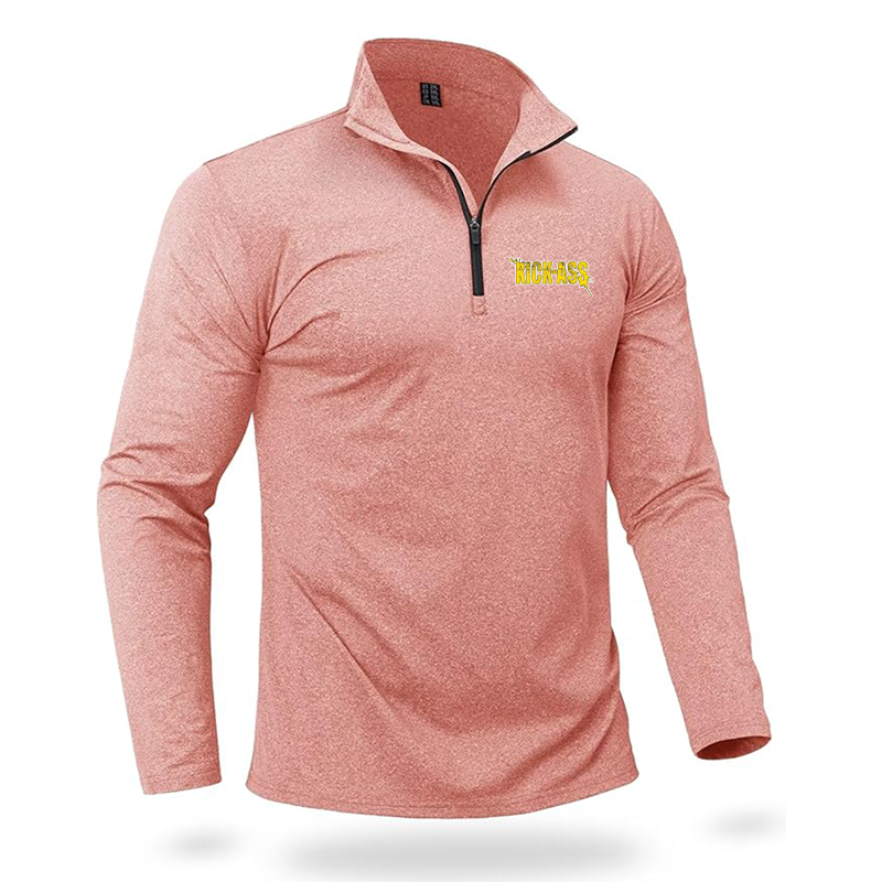 Men's Kick-Ass Quarter Zip Pullover Premium Fleece Lined Heather Long Sleeve Golf Shirts Midweight 1/4 Half Zip Sweatshirts