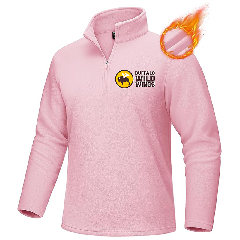 Men's Buffalo Wild Wings MAGCOMSEN Quarter-Zip Pullover Polar Fleece Sweatshirt Stand Collar Long Sleeve Shirt for Men Thermal Winter Fall