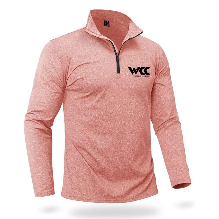 Men's West Coast Conference Quarter Zip Pullover Premium Fleece Lined Heather Long Sleeve Golf Shirts Midweight 1/4 Half Zip Sweatshirts