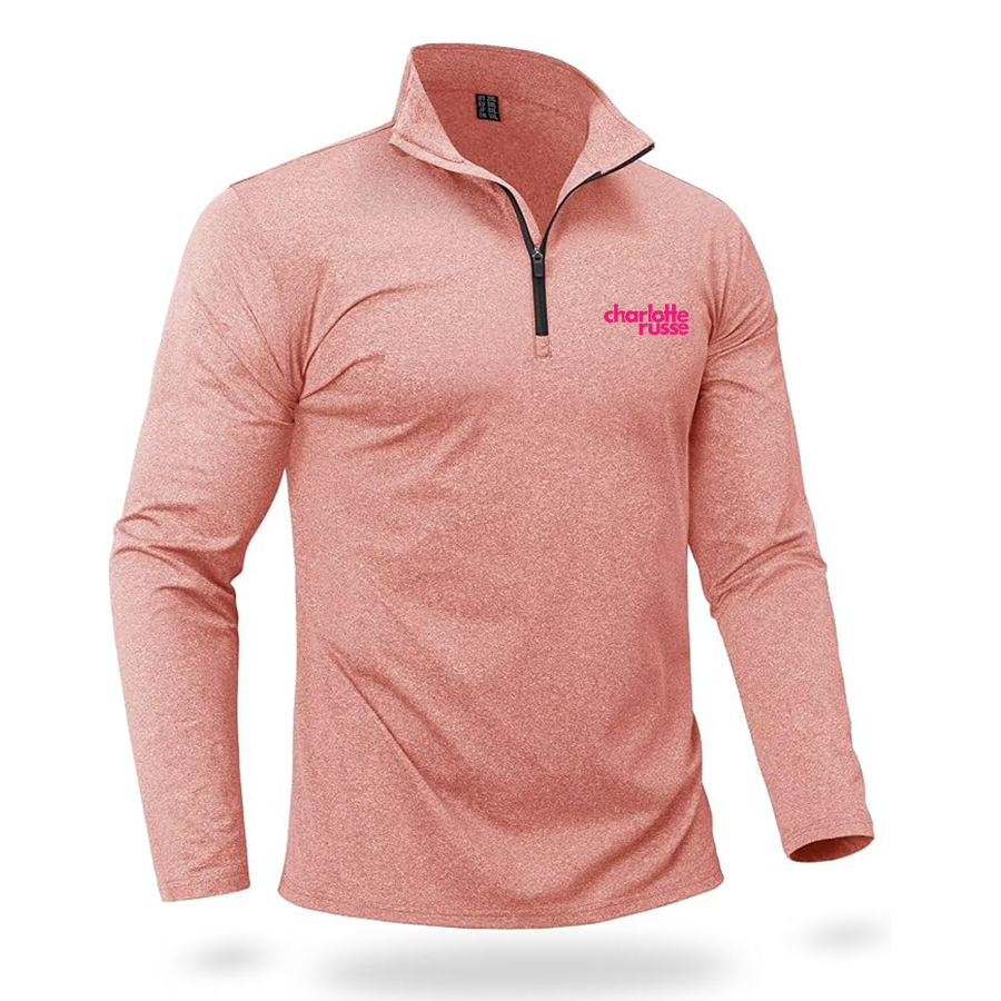 Men's Charlotte Russe Quarter Zip Pullover Premium Fleece Lined Heather Long Sleeve Golf Shirts Midweight 1/4 Half Zip Sweatshirts