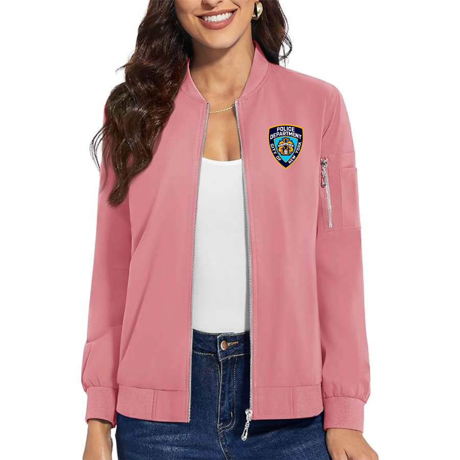Women's NYPD Premium Bomber Jacket with Polished Detailing and Functional Sleeve Pocket Modern Luxury Outerwear