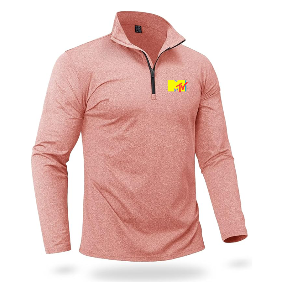Men's M.T.V Quarter Zip Pullover Premium Fleece Lined Heather Long Sleeve Golf Shirts Midweight 1/4 Half Zip Sweatshirts