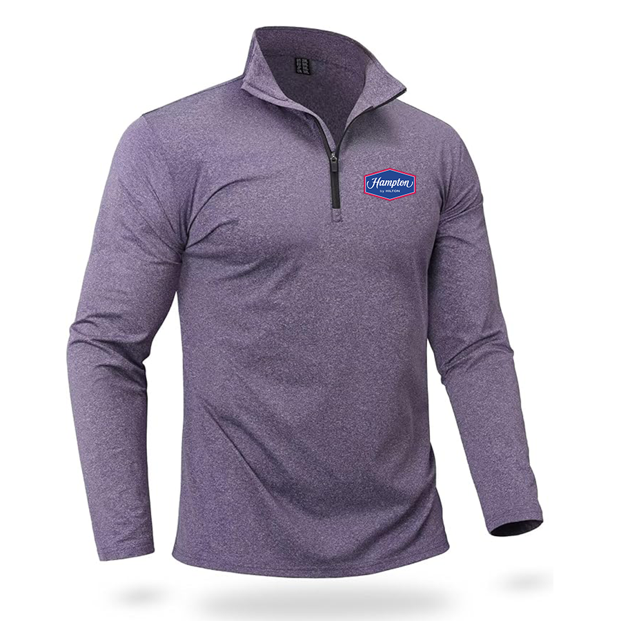 Men's Hampton Quarter Zip Pullover Premium Fleece Lined Heather Long Sleeve Golf Shirts Midweight 1/4 Half Zip Sweatshirts