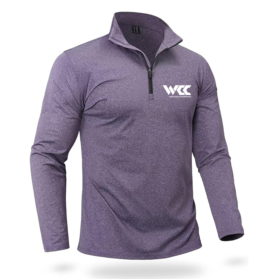 Men's West Coast Conference Quarter Zip Pullover Premium Fleece Lined Heather Long Sleeve Golf Shirts Midweight 1/4 Half Zip Sweatshirts