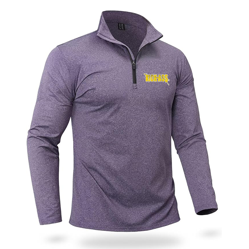 Men's Kick-Ass Quarter Zip Pullover Premium Fleece Lined Heather Long Sleeve Golf Shirts Midweight 1/4 Half Zip Sweatshirts