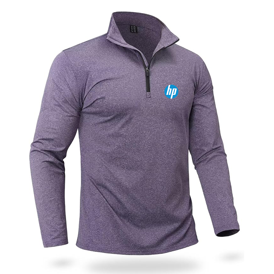 Men's hp Quarter Zip Pullover Premium Fleece Lined Heather Long Sleeve Golf Shirts Midweight 1/4 Half Zip Sweatshirts